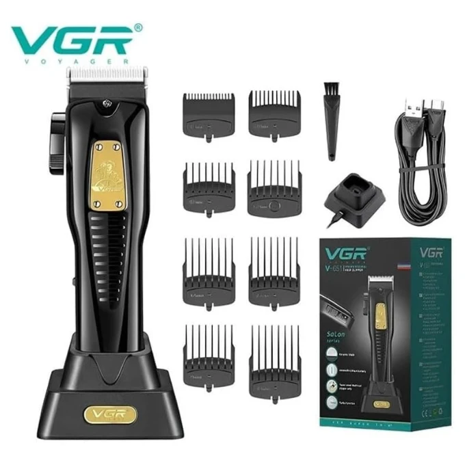 VGR ماكينة حلاقة كهربائية لاسلكية قابلة لاعادة الشحن ضد الماء V-651