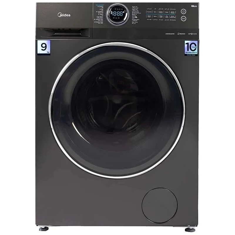 ميديا انفرتر غسالة 9 كجم 1400 دورة في الدقيقة تحميل أمامي رمادي MF200W90B-TTC