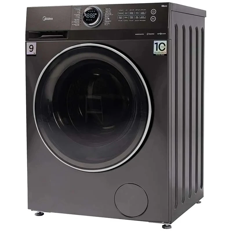ميديا انفرتر غسالة 9 كجم 1400 دورة في الدقيقة تحميل أمامي رمادي MF200W90B-TTC