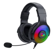 سماعات راس باندورا للألعاب H350 باضاءة RGB من ريدراجون - صوت محيطي 7.1 - ميكروفون قابل للفصل - اسود، اتش 350، لاسلكي، فوق الأذن