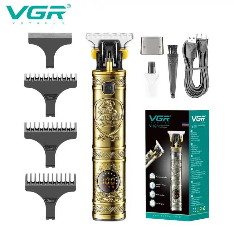 ماكينة تشذيب الشعر الاحترافية VGR V-097 القابلة لإعادة الشحن للرجال