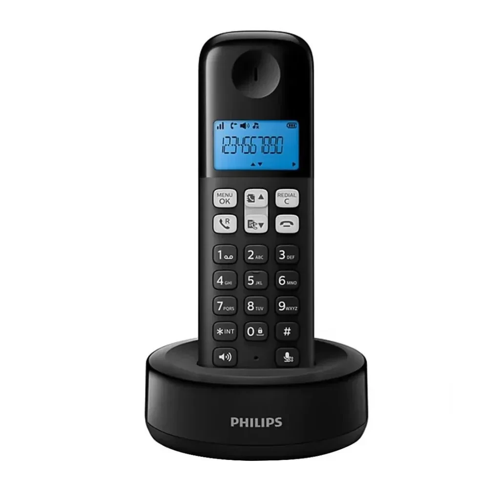 تليفون ارضي فيليبس لاسلكي بسماعة واحدة D161، اسود - D1611B/63