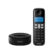 تليفون ارضي فيليبس لاسلكي بسماعة واحدة D161، اسود - D1611B/63