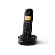 تليفون ارضي فيليبس لاسلكي بسماعة واحدة D160، اسود - D1601B/63