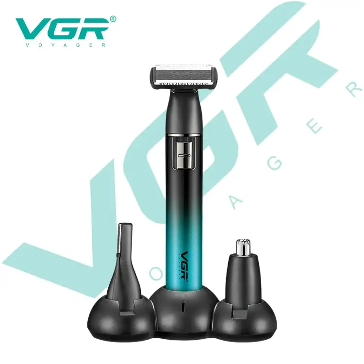 مجموعة تشذيب الشعر الجديدة VGR V-628 متعددة الوظائف لقص شعر الجسم بالكامل مع شحن USB وشعر الأذن والأنف ومنطقة البكيني الخاصة 3 في 1