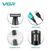 مجموعة تشذيب الشعر الجديدة VGR V-628 متعددة الوظائف لقص شعر الجسم بالكامل مع شحن USB وشعر الأذن والأنف ومنطقة البكيني الخاصة 3 في 1