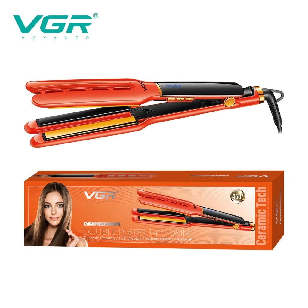 مكواة فرد الشعر الاحترافية VGR V-532 ذات الطبقتين بتقنية السيراميك