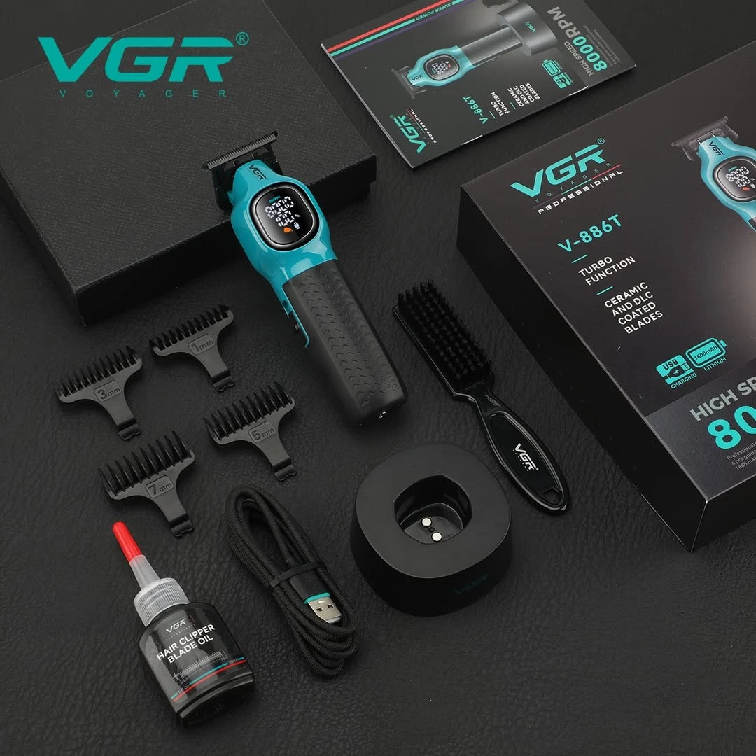 VGR ماكينة تشذيب الشعر ماكينة قص الشعر عالية الجودة   ماكينة قص الشعر القابلة لإعادة الشحن  V-886T