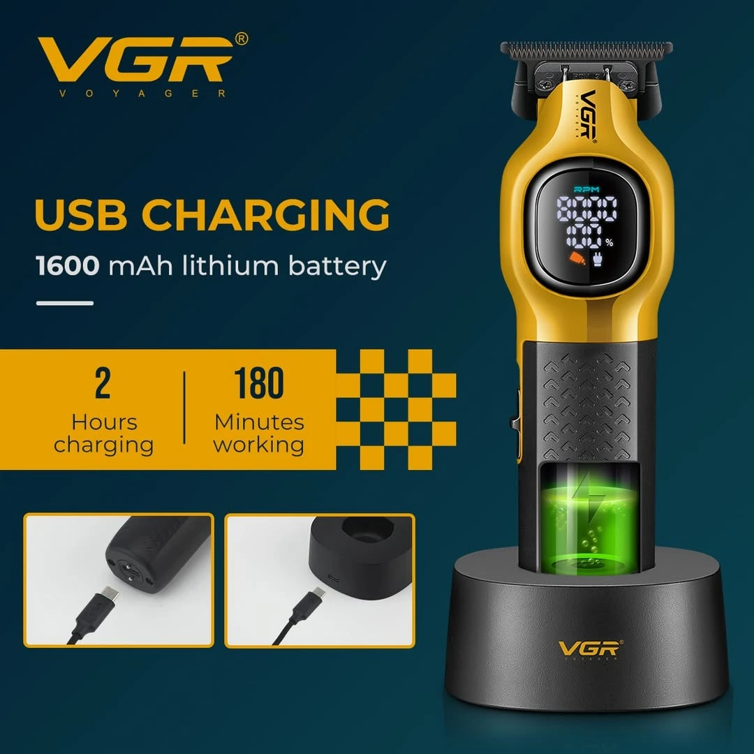 VGR ماكينة تشذيب الشعر ماكينة قص الشعر عالية الجودة   ماكينة قص الشعر القابلة لإعادة الشحن  V-886T