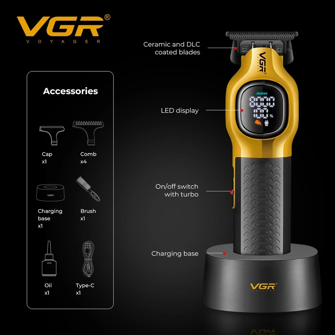 VGR ماكينة تشذيب الشعر ماكينة قص الشعر عالية الجودة   ماكينة قص الشعر القابلة لإعادة الشحن  V-886T