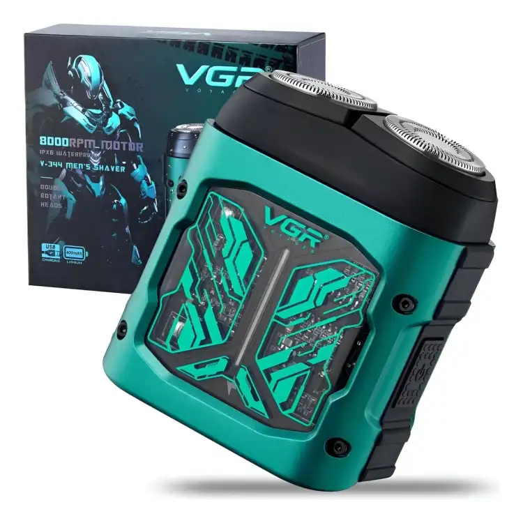 ماكينة حلاقة كهربائية دوارة احترافية Vgr V-344 بمنفذ USB-C - متعدده الالوان