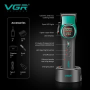 ماكينه حلاقة الشعر الاحترافيه VGR قابلة للشحن المهنية 9000 دورة في الدقيقة V-885 C