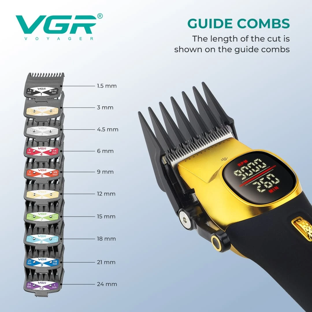 ماكينه حلاقة الشعر الاحترافيه VGR قابلة للشحن المهنية 9000 دورة في الدقيقة V-885 C