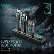 مجموعة قص الشعر الاحترافية 3  في 1  VGR V-STEPLESS Pro - لون اسود