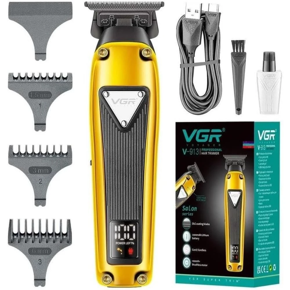 VGR ماكينة حلاقة كهربائية لاسلكية قابلة لاعادة الشحن ضد الماء V-913