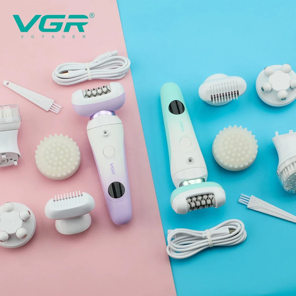 ماكينة حلاقة نسائية احترافية v-750 قابلة للغسل 5 في 1 ماكينة حلاقة كهربائية للجسم vgr