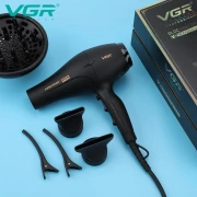 مجفف شعر في جي ار بروفيشنال V-406 D- بقوه  3000 واط- موزع شعر عالمي  - لون اسود