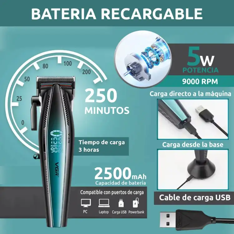 مجموعة ماكينات حلاقة الشعر V-270 + V-992 الاحترافية VGR