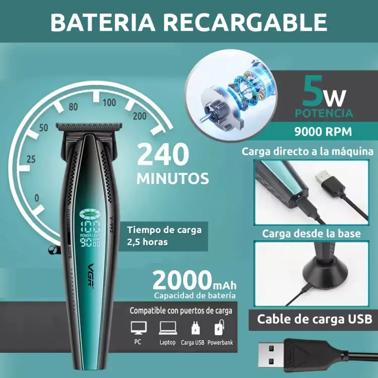 مجموعة ماكينات حلاقة الشعر V-270 + V-992 الاحترافية VGR