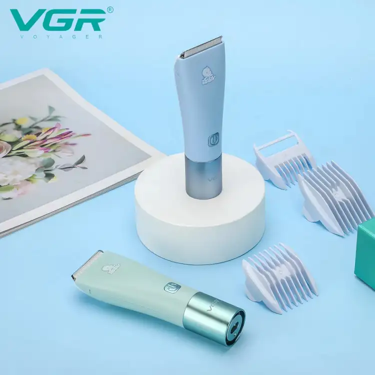 ماكينة قص شعر الأطفال VGR V-153 الجديدة الصامتة المصنوعة من السيراميك ومقاومة للماء للأطفال