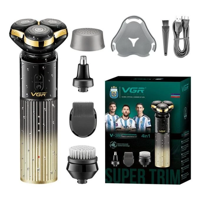 ماكينه تنعيم اللحيه وتشذيب الشعر من في جي ار قابله لاعاده الشحن للاستعمال البلسم والجاف- v-388