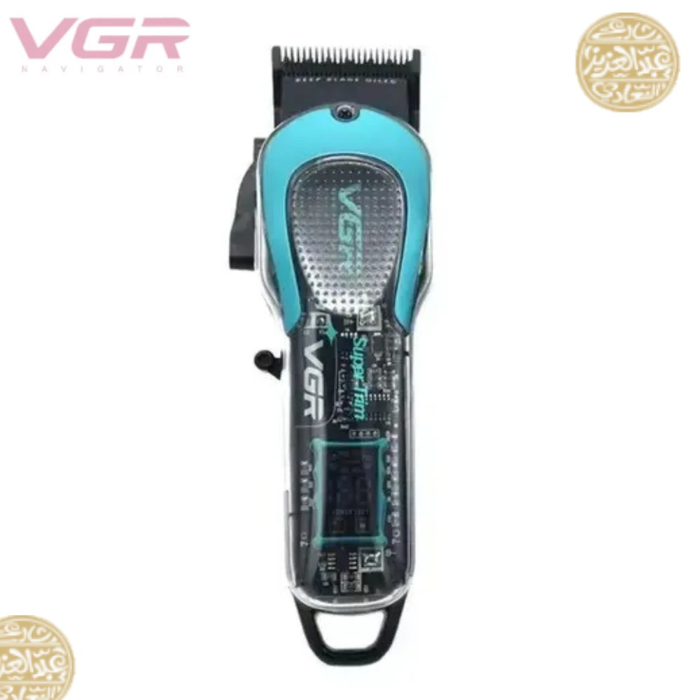 ماكينة قص الشعر للرجال VGR V692 مع شفرة DLC للتعتيم، وشاشة LED، وواجهة USB،ماكينة قص الشعر الاحترافية اللاسلكية الشفافة