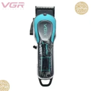 ماكينة قص الشعر للرجال VGR V692 مع شفرة DLC للتعتيم، وشاشة LED، وواجهة USB،ماكينة قص الشعر الاحترافية اللاسلكية الشفافة