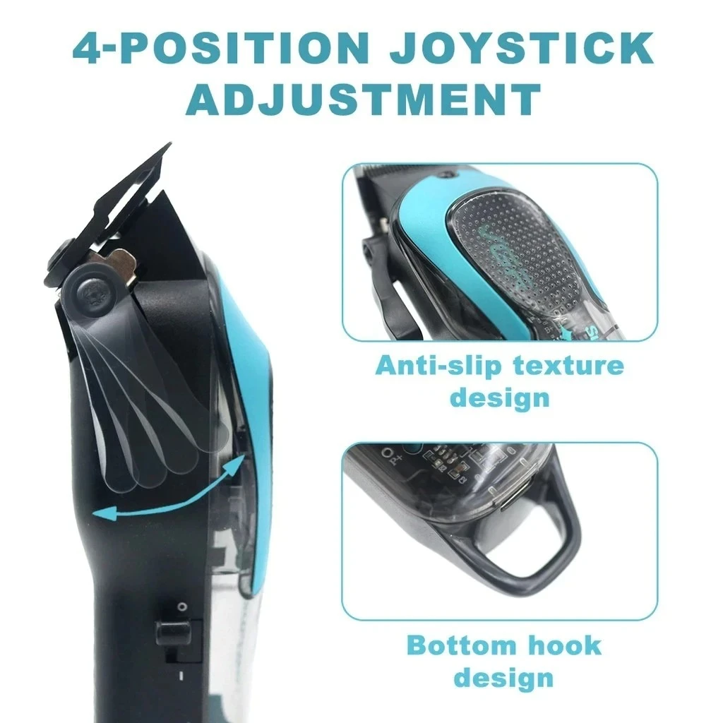 ماكينة قص الشعر للرجال VGR V692 مع شفرة DLC للتعتيم، وشاشة LED، وواجهة USB،ماكينة قص الشعر الاحترافية اللاسلكية الشفافة