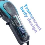 ماكينة قص الشعر للرجال VGR V692 مع شفرة DLC للتعتيم، وشاشة LED، وواجهة USB،ماكينة قص الشعر الاحترافية اللاسلكية الشفافة
