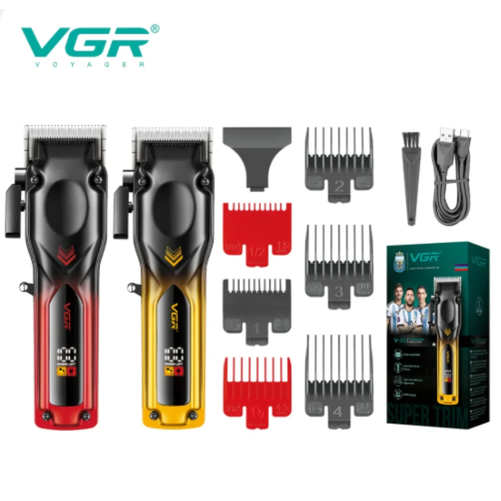 ماكينة قص الشعر VGR V-656، ألوان متدرجة، للجسم، عالية الجودة، شاشة LCD رقمية ذكية، مقص كهربائي عالي السرعة