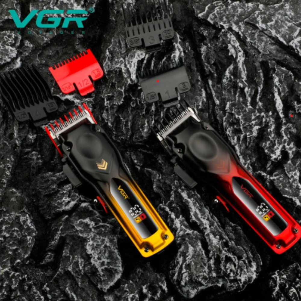 ماكينة قص الشعر VGR V-656، ألوان متدرجة، للجسم، عالية الجودة، شاشة LCD رقمية ذكية، مقص كهربائي عالي السرعة