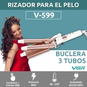 مكواة فرد الشعر الاحترافية ثلاثية الأسطوانات من السيراميك VGR V-599