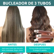 مكواة فرد الشعر الاحترافية ثلاثية الأسطوانات من السيراميك VGR V-599