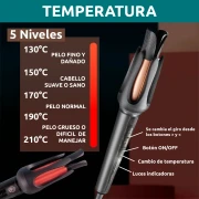 مكواة تجعيد الشعر الاحترافية الأوتوماتيكية VGR V-581 210°C أسود