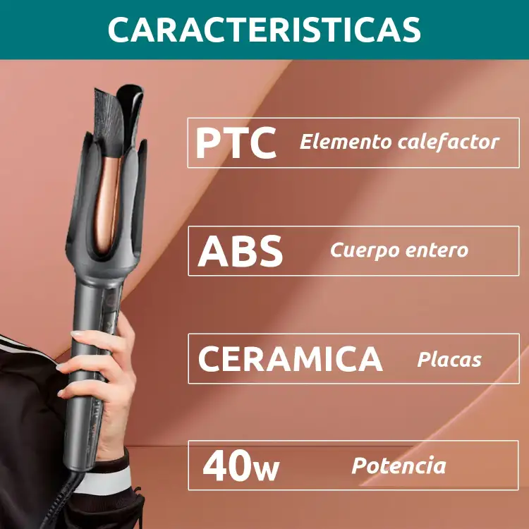 مكواة تجعيد الشعر الاحترافية الأوتوماتيكية VGR V-581 210°C أسود