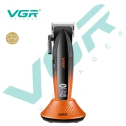 ماكينة قص الشعر الاحترافية VGR V-889C للرجال بشفرة DLC 9000 دورة في الدقيقة مع قاعدة شاحن وشاشة LCD معدنية كاملة لقص الشعر