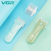 مقص شعر الأطفال VGR V-150 الاحترافي بشفرات سيراميك - قابل للغسل وصوت منخفض للغاية - زمن التشغيل: 60 دقيقة (أخضر)