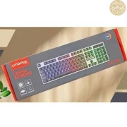 لوحة مفاتيح ألعاب يوتوبيا – إضاءة خلفية ليد بألوان قوس قزح – اتصال سلكي – BA-505