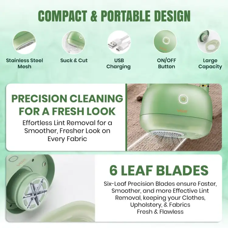 ماكينه إزالة الوبر الاحترافية من الملابس VGR V-818 (خضراء)