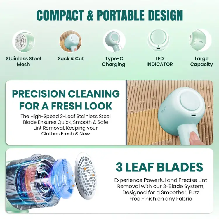 جهاز إزالة الوبر الاحترافي  للملابس القابل لإعادة الشحن VGR V-813