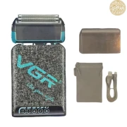 ماكينة حلاقة  احترافية V-374 من في جي ار مع قابلة للشحن مع كابل USB (اسود)