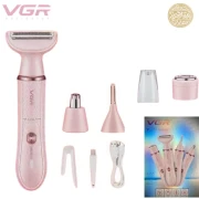 ماكينة حلاقة نسائية احترافية v-761  قابلة للغسل 4  في 1 ماكينة حلاقة كهربائية للجسم vgr