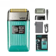 ماكينة تنعيم اللحية في جي ار Professional قابلة للشحن للاستعمال الرطب والجاف، مينت - V-357