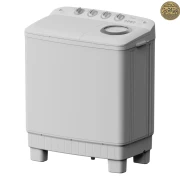 غسالة بحوضين MTE02W120/W من ميديا، أسطوانة كبيرة للغاية، فلتر تدفق هواء 360، 12 كيلو، أبيض