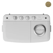 غسالة بحوضين MTE02W120/W من ميديا، أسطوانة كبيرة للغاية، فلتر تدفق هواء 360، 12 كيلو، أبيض