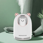 مرطب هواء صغير وموزع رائحة يعمل بالموجات فوق الصوتية مع ضوء ليلي وتشغيل هادئ، سعة كبيرة، مناسب لغرف النوم والمكاتب، سعة 300 مل، بلون أبيض