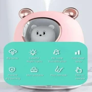 مرطب هواء صغير وموزع رائحة يعمل بالموجات فوق الصوتية مع ضوء ليلي وتشغيل هادئ، سعة كبيرة، مناسب لغرف النوم والمكاتب، سعة 300 مل، بلون أبيض