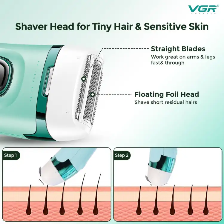 ماكينة حلاقة 3  في 1 قابلة لاعاده لشحن للنساء من في جي ار، V-762