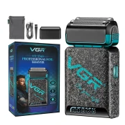 ماكينة حلاقة  احترافية V-374 من في جي ار مع قابلة للشحن مع كابل USB (اسود)