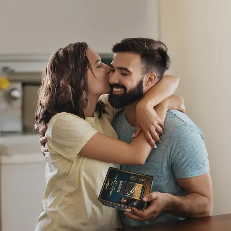 ماكينة حلاقة  احترافية V-374 من في جي ار مع قابلة للشحن مع كابل USB (اسود)